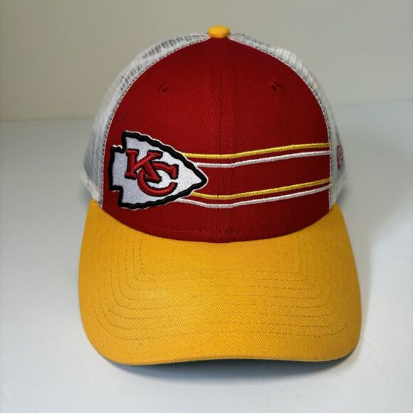 KANSAS CITY CHIEFS New Era SnapBack Mesh Trucker Hat Cap Adjustable OS NFL AFC - Picture 1 of 8